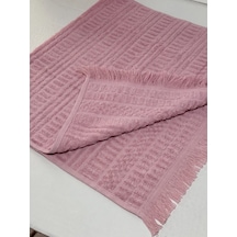 Botti Home %100 Pamuk Saçaklı El Ve Yüz Havlusu, Pamuklu Jakarlı Misafir Havlusu 50 X 90 Cm, Çeyizlik Yumuşak Havlu Pembe