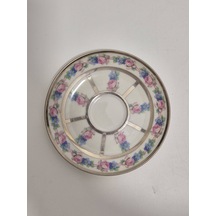 F. Legrand Limoges Çiçek Desenli Porselen Fincan Tabağı 13cm Çok Renkli