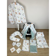 %100 Pamuk 12 Parça Çift Taraflı Muslin Set & Sevimli Hayvanlar