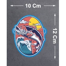 Balık Avı Balıkçılık Sticker - Denizcilik Balık Off Road Araba Oto Motosiklet Karavan Cam Sticker - 00224 12X10 Cm