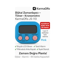 Dijital Kronometre Mavi Pembe Tuşlu Timer 99 Dakika Zamanlayıcı Alarm