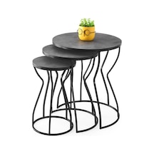 Lale 3'lü Yuvarlak Köşe Zigon Sehpa Mdf 001