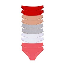 Royaleks 10 adet Süper Eko Set Likralı Kadın Slip Külot 507 RYL-EKO10044 Çok Renkli