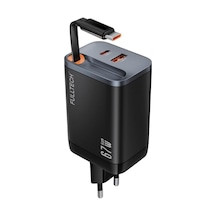 67w Pro 1 Usb-a,1 Usb-c Port 1 Usb-c Kablo Çoklu Usb Şarj Cihazı 2 Port Hızlı Akıllı Priz Siyah