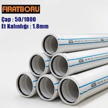 Fırat 50/1000mm Pvc Atık Su Borusu, 1.8mm Et Kalınlığı, 1 Adet