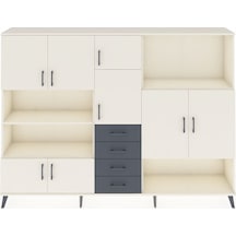 Arges Dolap 10 Raflı 4 Çekmeceli 8 Kapaklı 220x30x163 Aytaşı-ayta Aytaşı-aytaşı/antrasit