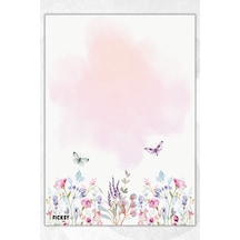 A5 Çiçek Kelebek Bloknot Çizgisiz Defter - 50 Yaprak - Notepad - Not Defteri - Not Kağıdı Çok Renkli Çok Renkli