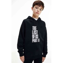 Tshirthane The Last Of Us Part 2 Baskılı Unisex Çocuk Kapüşonlu Siyah Sweat (528785297) Siyah