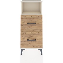 Arges Komodin Tek Raflı 2 Çekmeceli 44x30x106 Aytaşı-çam Aytaşı