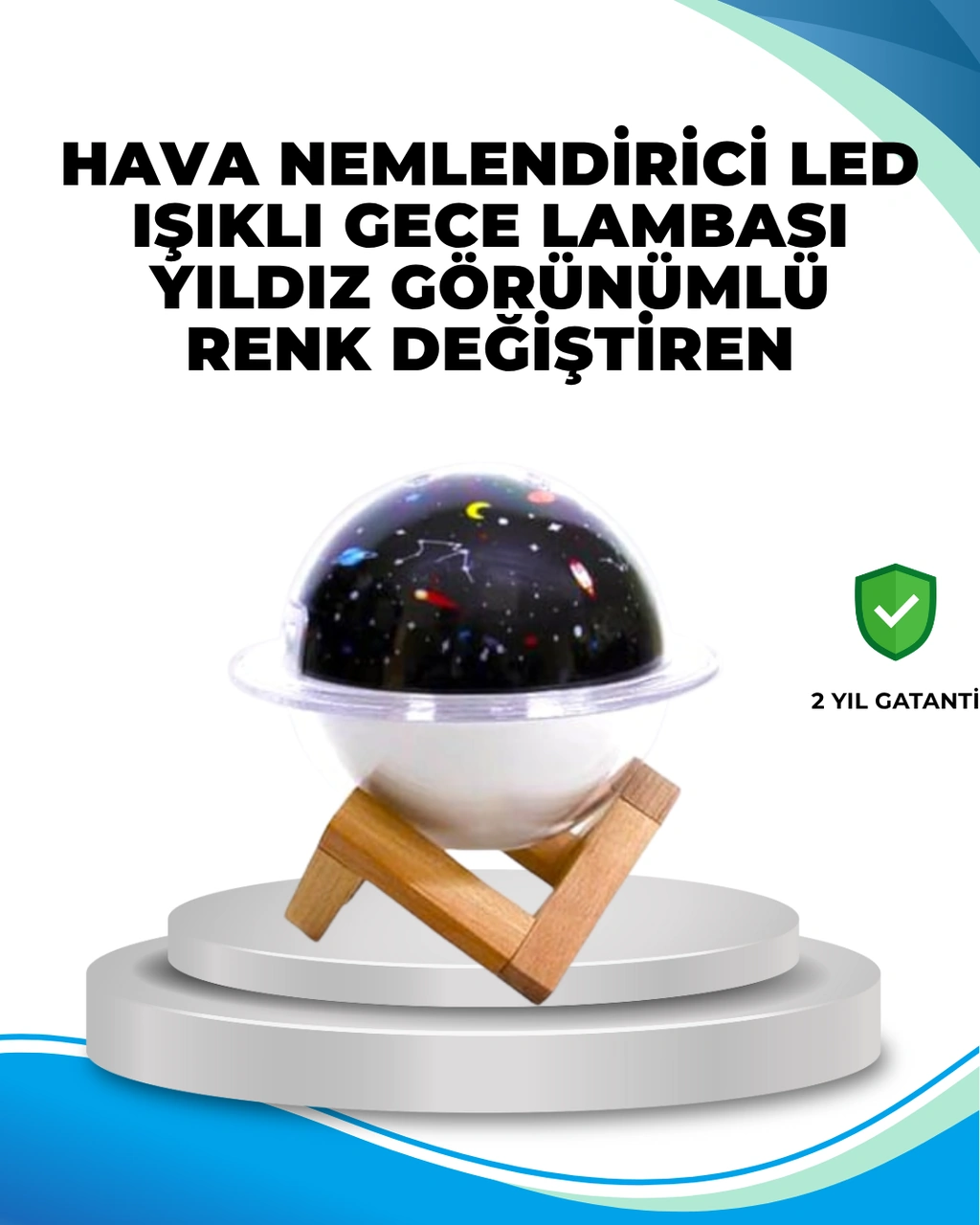 Gece Lambası Özellikli Taşınabilir Nemlendirici Ve Aromaterapi Cihazı Usb Girişli Çok Renkli
