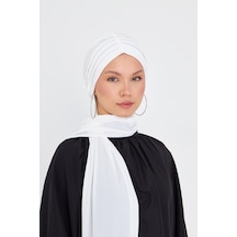 Hürrem Bone Krem Pratik Hazır Geçmeli Tesettür Bone Sandy Kumaş Atkılı 2204 40 Krem