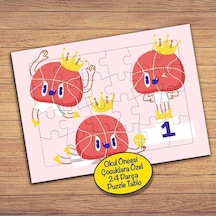 Taçlı Mutlu Koca Kafa Çocuklara Özel Puzzle Yapboz Tablo-225pz