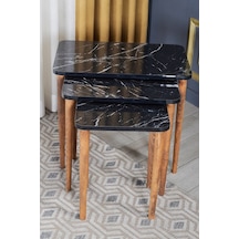 Zigon Sehpa Ahşap Torna Ayak Siyah Kr 2066 Çok Renkli