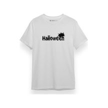Hallowen Lettern Icon Beyaz Kısa Kol Erkek Tshirt 001