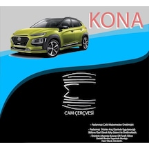 Hyundai Kona Krom Cam Çerçevesi 10 Parça