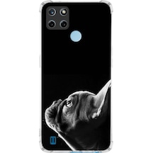 Realme C25 Uyumlu Köpek 1 Baskılı Şeffaf Köşe Korumalı Antişok Kılıf