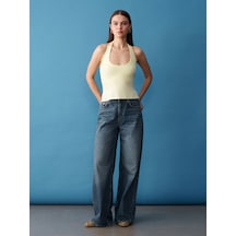 Dilvin 32726 Halter Yaka Top-açık Sarı