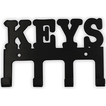 Metal Siyah Keys Yazılı Dekoratif Anahtar Askısı, Askılık, Anahta Diğer