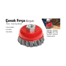 Çanak Daire Tel Fırça Burgulu 75 Mm
