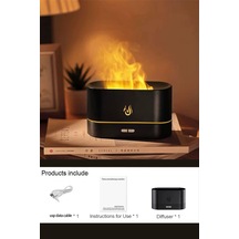 Hava Nemlendirici Alev Efektli Volkan Tasarım Ultrasonik Uçucu Aroma Yayıcı Nemlendirici 200ml