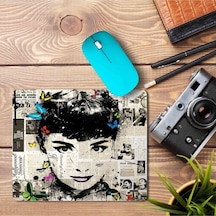 Audrey Hepburn Gazete Küpür Mouse Pad Mousepad