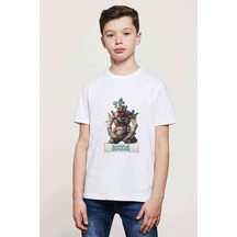 Tshirthane Ruckus Fortnite Baskılı Unisex Çocuk Beyaz T-Shirt