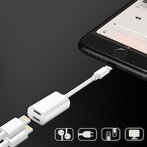 Apple Uyumlu iPhone  11,11Pro Xs-Xr 7-8Lightning Kulaklık +Şarj Usb Adaptörü-Beyaz