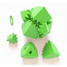 Mekanik Dişli Çarklı Zeka Küpü Hareketli Puzzle Yapı Bloğu - Eğitici Zeka Küpü Stres Oyuncağı-yeşil