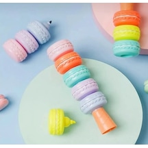 6 Renk Makaron Fosforlu Kalem İşaretleme Kalemi Çok Renkli