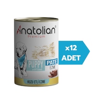 Anatolian Premium Puppy Lamb Pate Kuzulu Ezme Yavru Köpek Konservesi 12 x 400 G