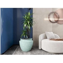 Nuano Consept Nora Serisi Yuvarlak Saksı Koyu Gri 45x42