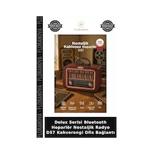 Delux Serisi Bluetooth Hoparlör Nostaljik Radyo D57 Kahverengi Ofis Bağlantı