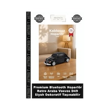 Premium Bluetooth Hoparlör Retro Araba Vosvos D49 Siyah Dekoratif Taşınabilir