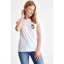 Watercolor Wolf Kadın Beyaz Tshirt (534817084)