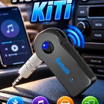 Bluetooth Aux Araç Kiti Siyah Tüm Cihazlarla Uyumlu Kablosuz Müzik Adaptörü