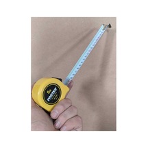 5 Metre X 25 Mm Sert Abs Plastik Metal Şerit Metre Sarı Renk Fren Düğmeli Silikon Kuşaklı 5 M