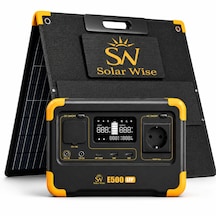 Solar Wise E500 Maxpack 600w 576wh Taşınabilir Güç İstasyonu + 100w Katlanabilir Güneş Paneli Lifepo4 Ups Wifi Bluetooth