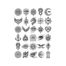30 Adet Siyah Beyaz Tribal Göz Sticker Seti - Laptop Defter Telefon İçin
