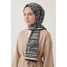 Silk Home Şerit Desen Siyah 75x195 Soft Şal Çok Renkli