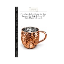 Premium Bakır Kupa Bardak Sunum Bardağı Dekoratif Obje Mutfak Gereci