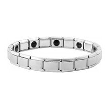 Chavin 9 mm Germanyum Lastikli Mat Gri Çelik Unisex Bileklik eu68