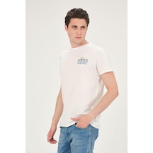 Rich Erkek Yıkamalı Basic T-shirt Tişört %100 Pamuk Tişört Beyaz