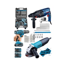 Dragro Alman DRG-3000 Pro 3000W Taşlama + 4200W Kırıcı Delici Hilti + 58V Şarjlı Matkap M 3'lü Set