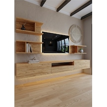 Resital Ledli Duvara Monte Tv Sehpası - Çam - W6014-6 Çam
