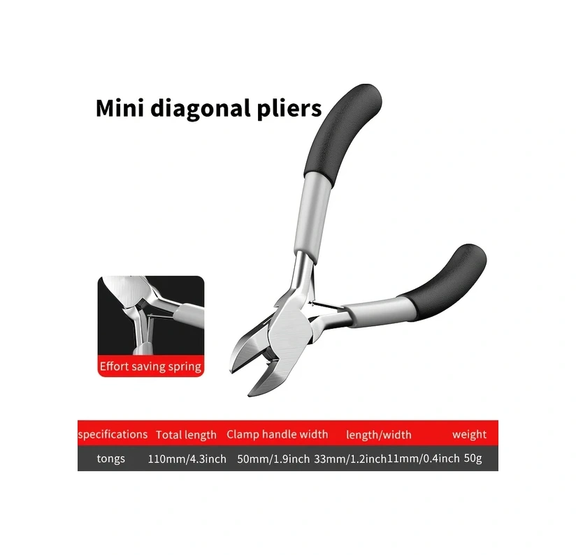 Gateesat 5 İnç Mini Yuvaburun Pense Konforlu Tutuş Tel Bükme Ve Kıstırma Dıy Kuyumculuk