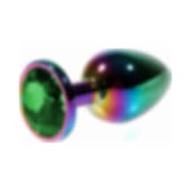 Red Fox Metal Yeşil Taşlı Rainbow Anal Plug Orta Boy