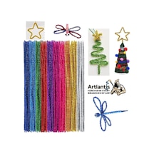Metalik Şönil Renkli 30 Cm 50'li 1 Paket Artlantis 30 Cm Renkli M