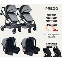 İkiz Yan Yana Ayrılıp Birleşebilen Travel Sistem Çift Yönlü Bebek Arabası Puset Birleştirme Aparatlı