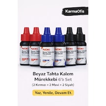 Beyaz Tahta Kalemi Mürekkep Seti 6 Mürekkep Çok Renkli6