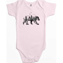 Zepplin Giyim Bear Forest Pembe Bebek Body Zıbın